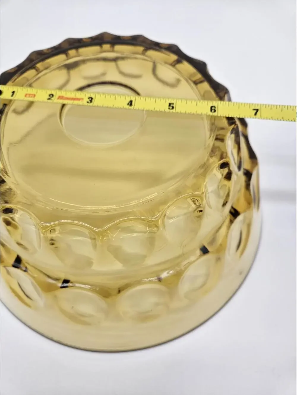Hazel Atlas Amber Glass Reflection Thumbprint 10